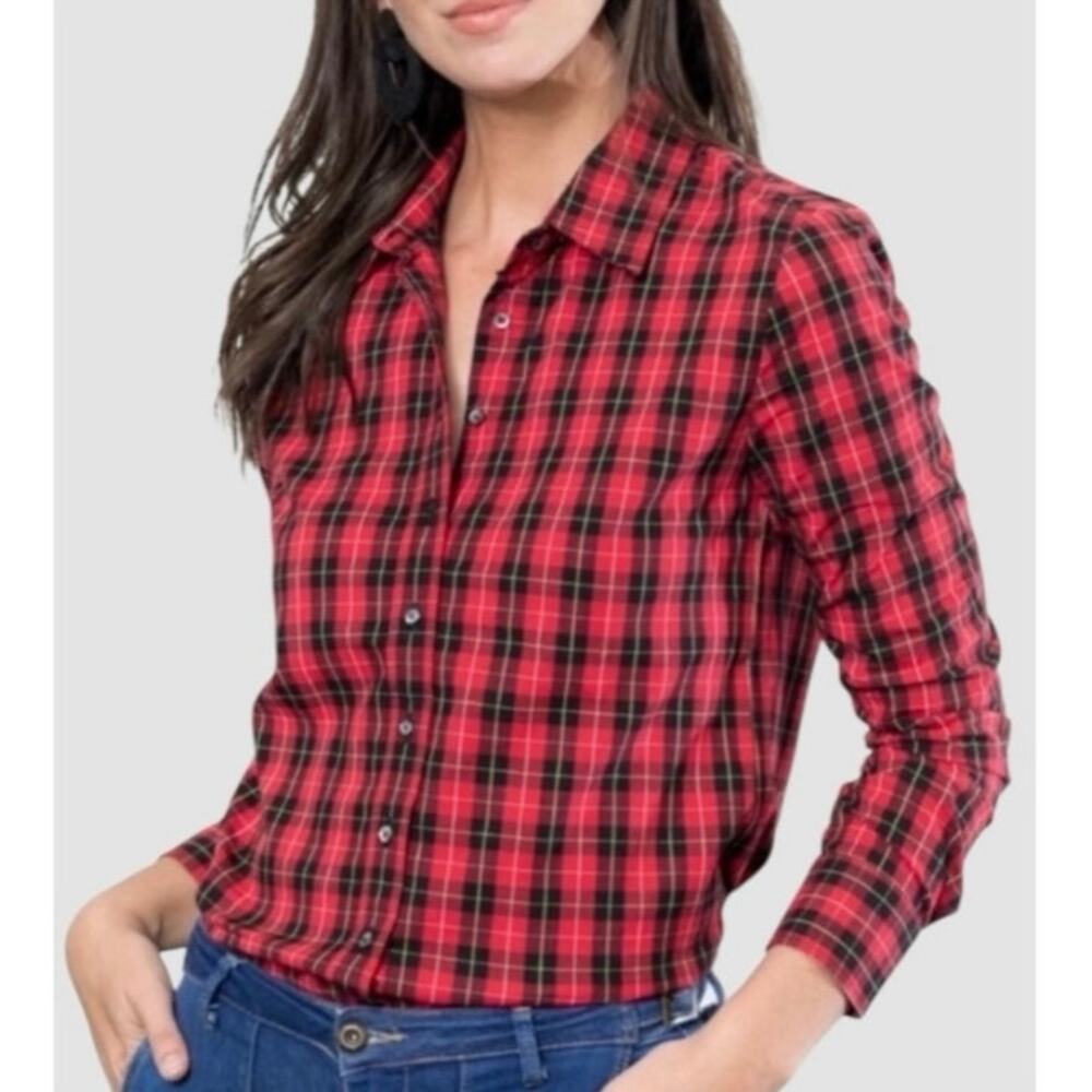 THE SHIRT The Icon Shirt by Rochelle Behrens in Red Plaid Sz L